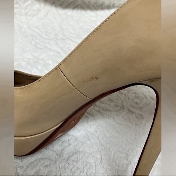 Cole Haan platform patent leather heels, nude, Nike air Comfort, peep toe, 9B - Picture 10 of 10